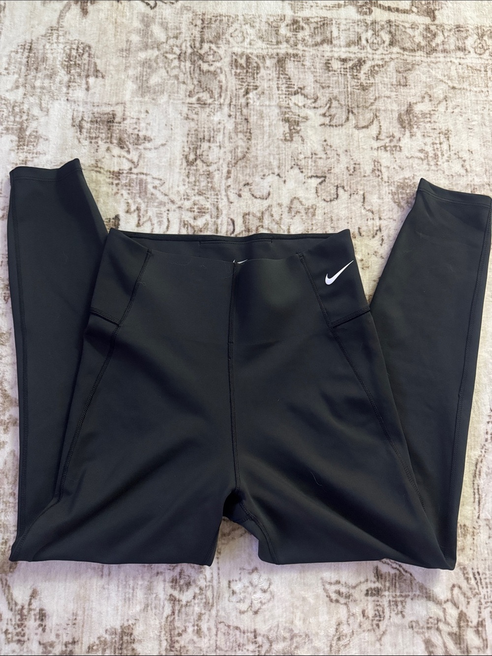 Nike Black Leggings with White Swoosh Logo